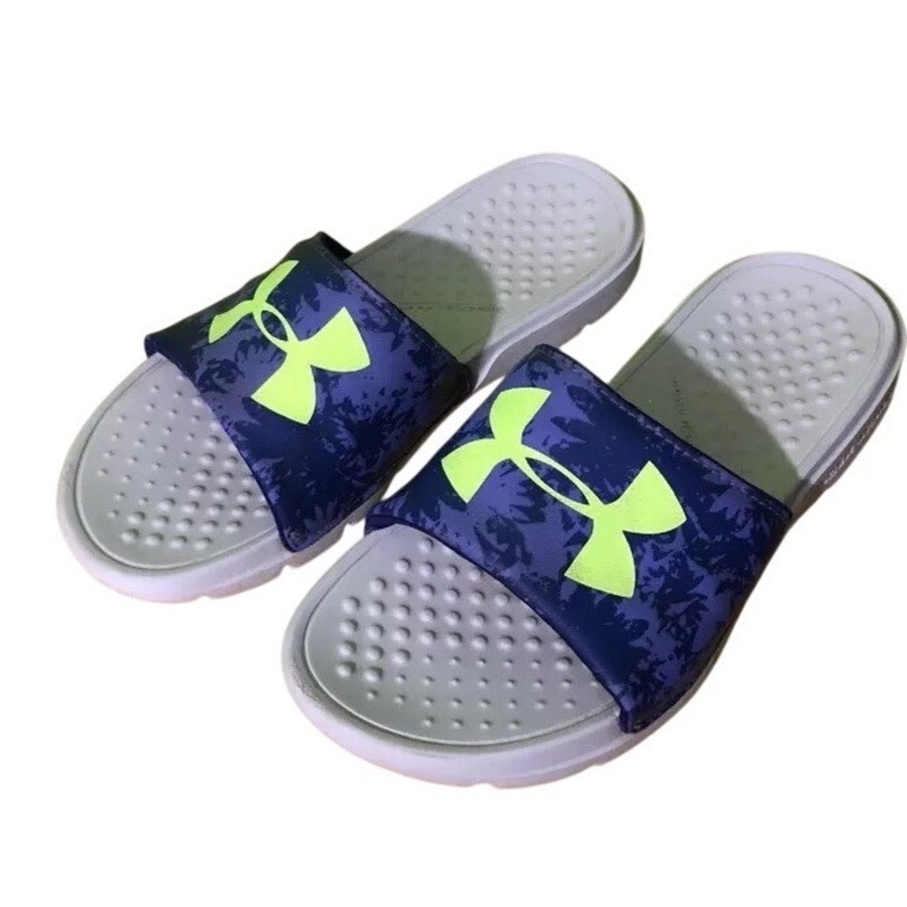 UNDER ARMOUR Sandals Size 5Y‎ Blue Yellow And White S1-2